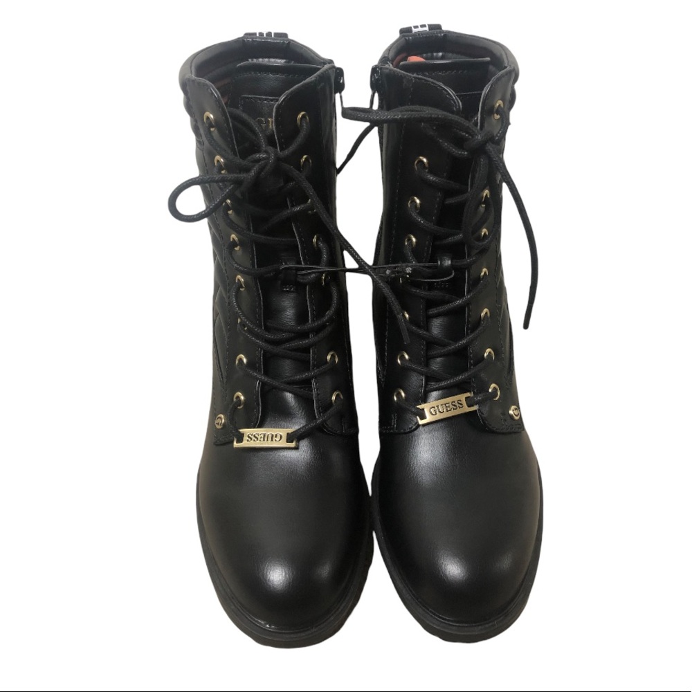 GUESS black Boots with laces and platform heel Manners Sz 10 - Picture 7 of 14